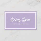 シックパーソナライズされたラベンダーパープルモノグラム名 名刺 (正面)