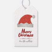 シックパーソナライズされたレッドグリッターメリークリスマスネーム ギフトタグ (正面)