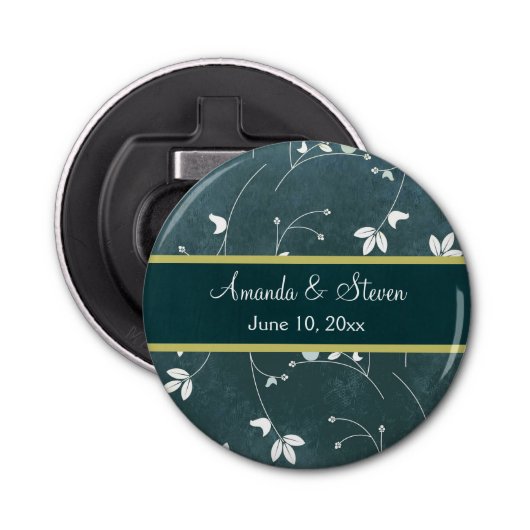 シックパーソナライズされたヴィンテージウェディングメメント 栓抜き (正面)