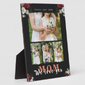 シックパーソナライズされた愛ママ4家族写真 フォトプラーク (側面)