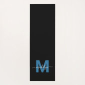 シックパーソナライズされた書名モノグラムブルー ヨガマット (裏面)