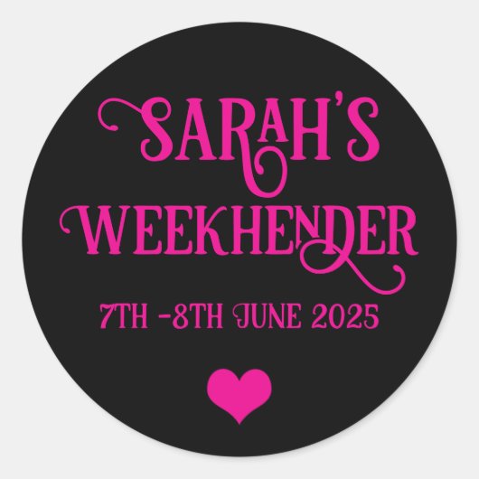 シックパーソナライズされた・ヘン・ド・ステッカー | 花嫁チーム ラウンドシール (正面)