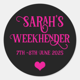 シックパーソナライズされた・ヘン・ド・ステッカー | 花嫁チーム ラウンドシール