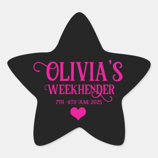 シックパーソナライズされた・ヘン・ド・ステッカー | 花嫁チーム 星シール (正面)