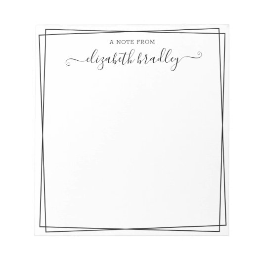 シックパーソナライズされた |メモ帳から ノートパッド (正面)