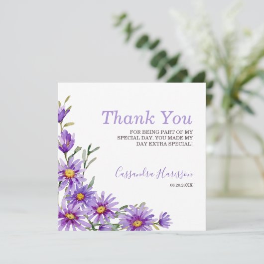 シックパープルアスターフローラ サンキューカード (スタンド正面)