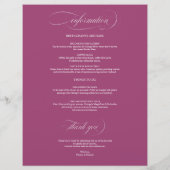 シックパープルカシス4日結婚の旅程 (裏面)