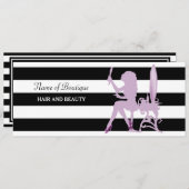 シックパープルガールストライプサロンギフト証明書 (正面/裏面)