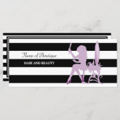 シックパープルガールストライプサロンギフト証明書 (正面/裏面)