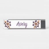 シックパープルクリームフローラ名 デスクネームプレート (正面)