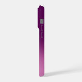シックパープルグラデーションネームイニシャル文字モノグラム iPhoneケース (左側面)