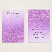 シックパープルグリッタージュエリーイヤリングディスプレイカード (正面&裏面)