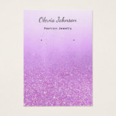 シックパープルグリッタージュエリーイヤリングディスプレイカード (正面)