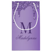 シックパープルグリッタードリップスモノグラム スモールペーパーバッグ (裏面)