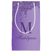 シックパープルグリッタードリップスモノグラム スモールペーパーバッグ (正面)