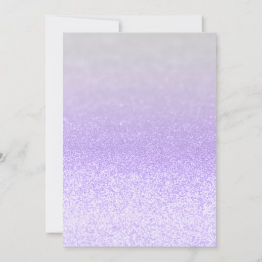 シックパープルシルバーグリッタースウィート16 招待状 (裏面)