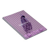 シックパープルストライプピーコック ノートブック (右側)