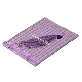 シックパープルストライプピーコック ノートブック (左側)