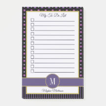 シックパープルストライプフローラモノグラム名を実行リスト