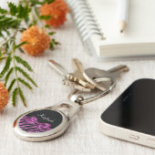 シックパープルゼブラフェイクプリントグリッツ弓 キーホルダー (側面)