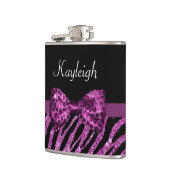 シックパープルゼブラフェイクプリントグリッツ弓 フラスク (左)