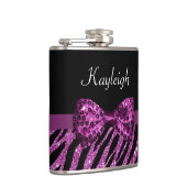 シックパープルゼブラフェイクプリントグリッツ弓 フラスク (右)