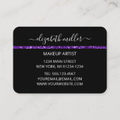 シックパープルドリッピンググリッターモノグラム名 名刺 (裏面)