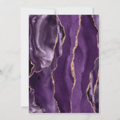 シックパープルバラ金ゴールドアゲットダーク結婚ズ 招待状 (裏面)