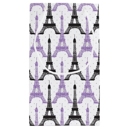 シックパープルパリエッフェルタワー抱き枕 スモールペーパーバッグ (裏面)