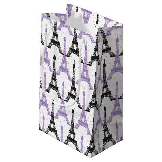 シックパープルパリエッフェルタワー抱き枕 スモールペーパーバッグ (裏面アングル)