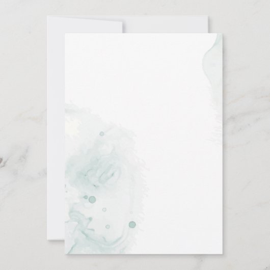 シックパープルフラワーグリーン離れフローラ結婚ズ 招待状 (裏面)