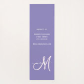 シックパープルフローラカスタムモノグラム名 ヨガマット (裏面)