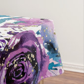 シックパープルフローラシャンパーニュ金ゴールド結婚ズモノグラム テーブルクロス (インサイチュ)