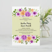 シックパープルフローラ婚約パーティ 招待状 (スタンド正面)