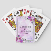シックパープルフローラ&シルバーフレーム結婚式の引き出物 トランプ (裏面)