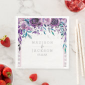 シックパープルフローラ&シルバー結婚ズモノグラム (インサイチュ)