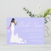 シックパープルブライモダンドポシュブライダルシャワー招待状 招待状 (スタンド正面)