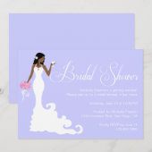 シックパープルブライモダンドポシュブライダルシャワー招待状 招待状 (正面/裏面)