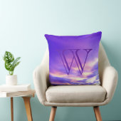 シックパープルブルーピンククラウドモノグラム装飾用クッション クッション (椅子)