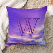 シックパープルブルーピンククラウドモノグラム装飾用クッション クッション (ブランケット)