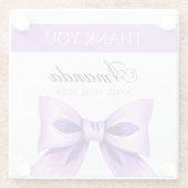 シックパープルボウコケットガールスウィート16誕生日 ガラスコースター (裏面)