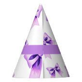 シックパープルボウコケットガールスウィート16誕生日 パーティーハット (裏面)