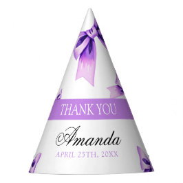 シックパープルボウコケットガールスウィート16誕生日 パーティーハット