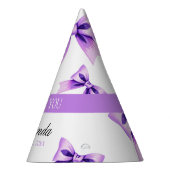 シックパープルボウコケットガールスウィート16誕生日 パーティーハット (右)