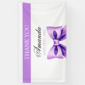 シックパープルボウコケットガールスウィート16誕生日 横断幕 (縦)