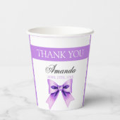 シックパープルボウコケットガールスウィート16誕生日 紙コップ (裏面)
