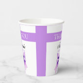 シックパープルボウコケットガールスウィート16誕生日 紙コップ (左)