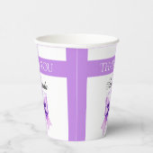 シックパープルボウコケットガールスウィート16誕生日 紙コップ (右)