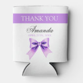 シックパープルボウコケットガールスウィート16誕生日 缶クーラー (正面)