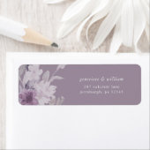 シックパープルボタニカル結婚ズ差出人住所ラベル ラベル (インサイチュ)
